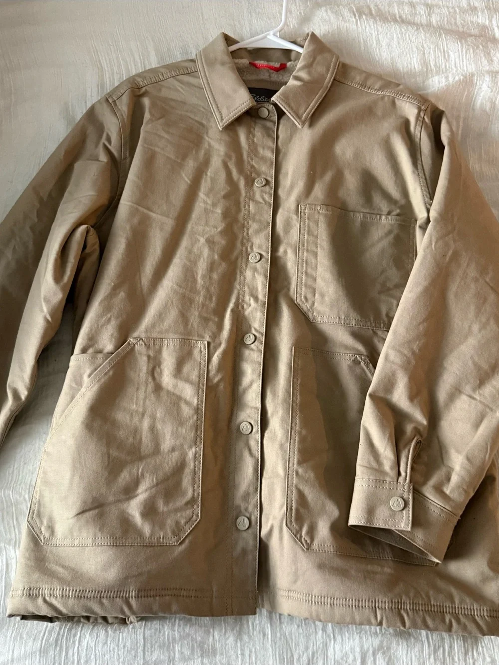 Eddie Bauer Tan Field Jacket with Patch Pockets
